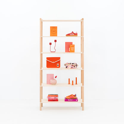 natural wood display shelf for retail