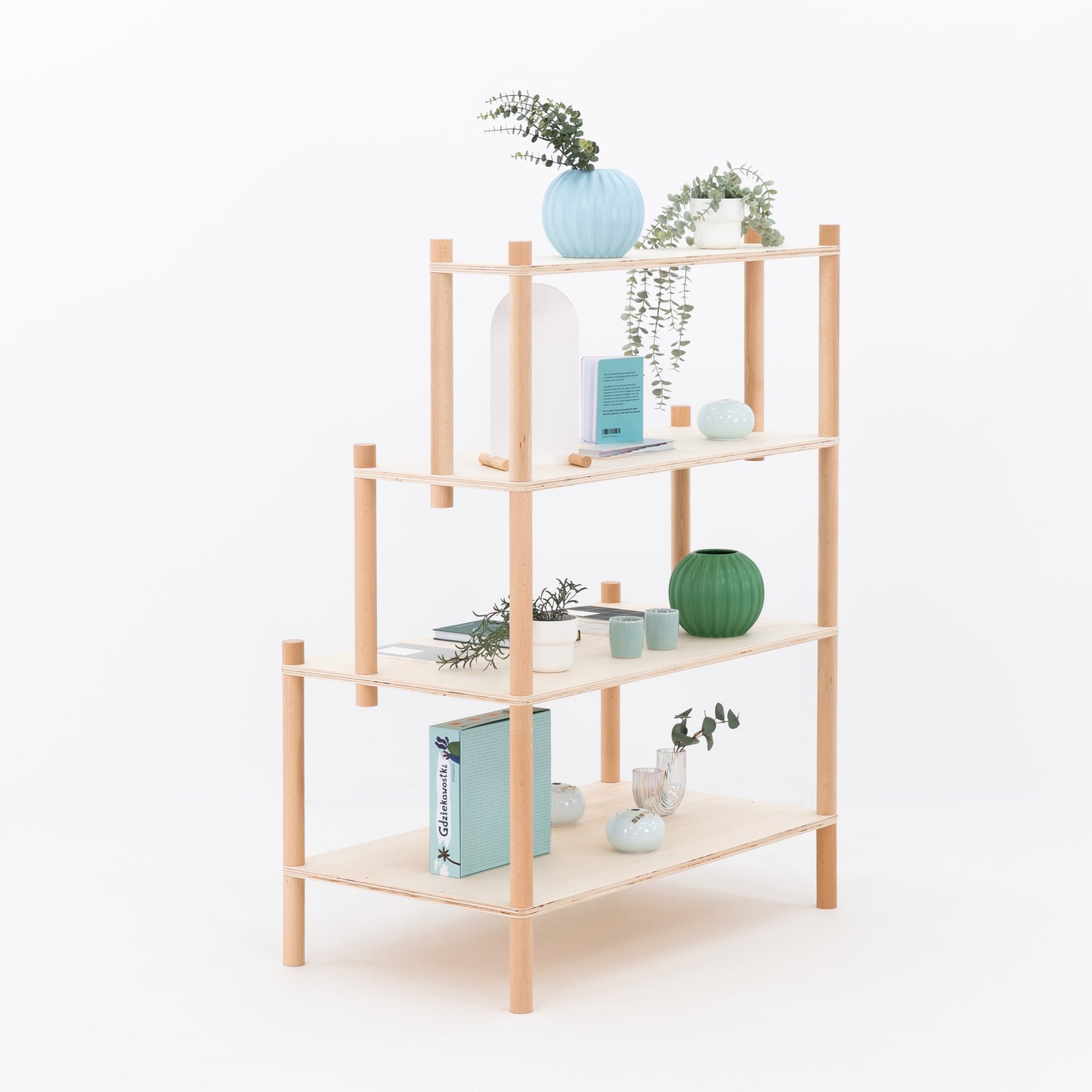 Lightweight wooden ladder shelf for trade show displays