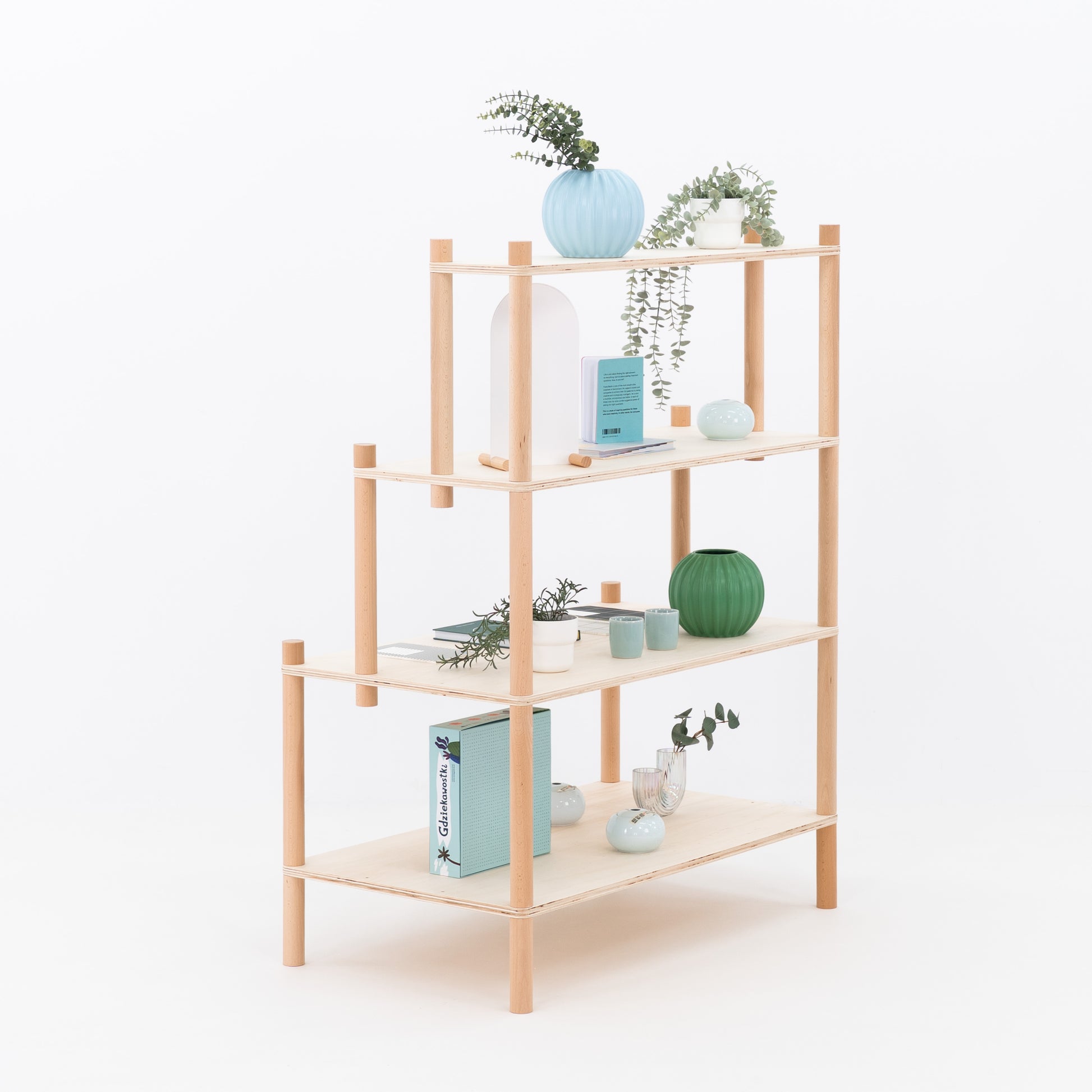 Lightweight wooden ladder shelf for trade show displays