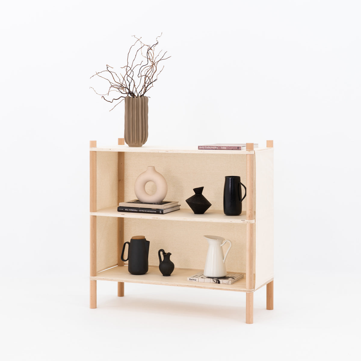 Ensemble de comptoir de marque personnalisé avec tissu noir et beige