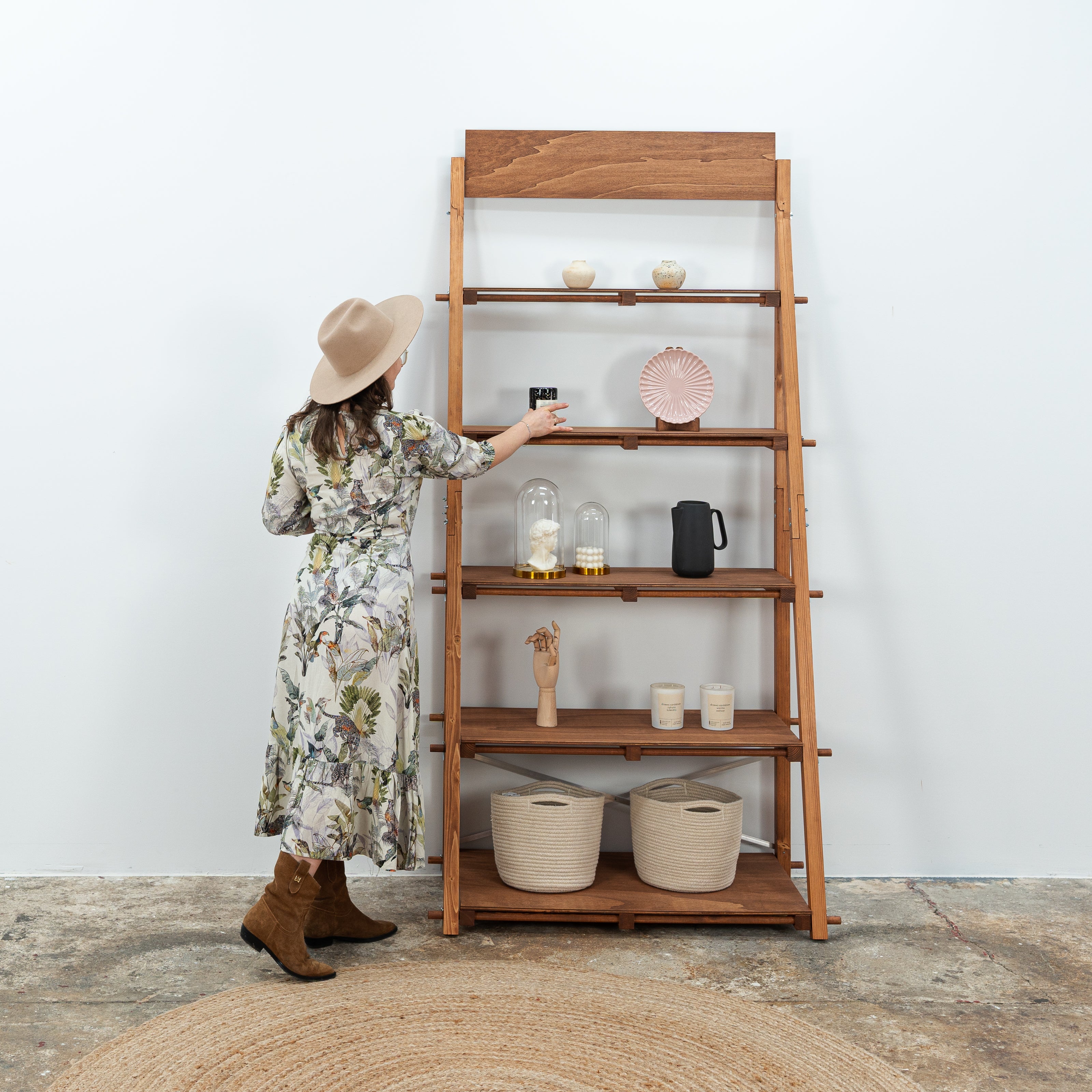 Coffee Brown Portable Display Shelf | Craft Show Shelf – Milimetry