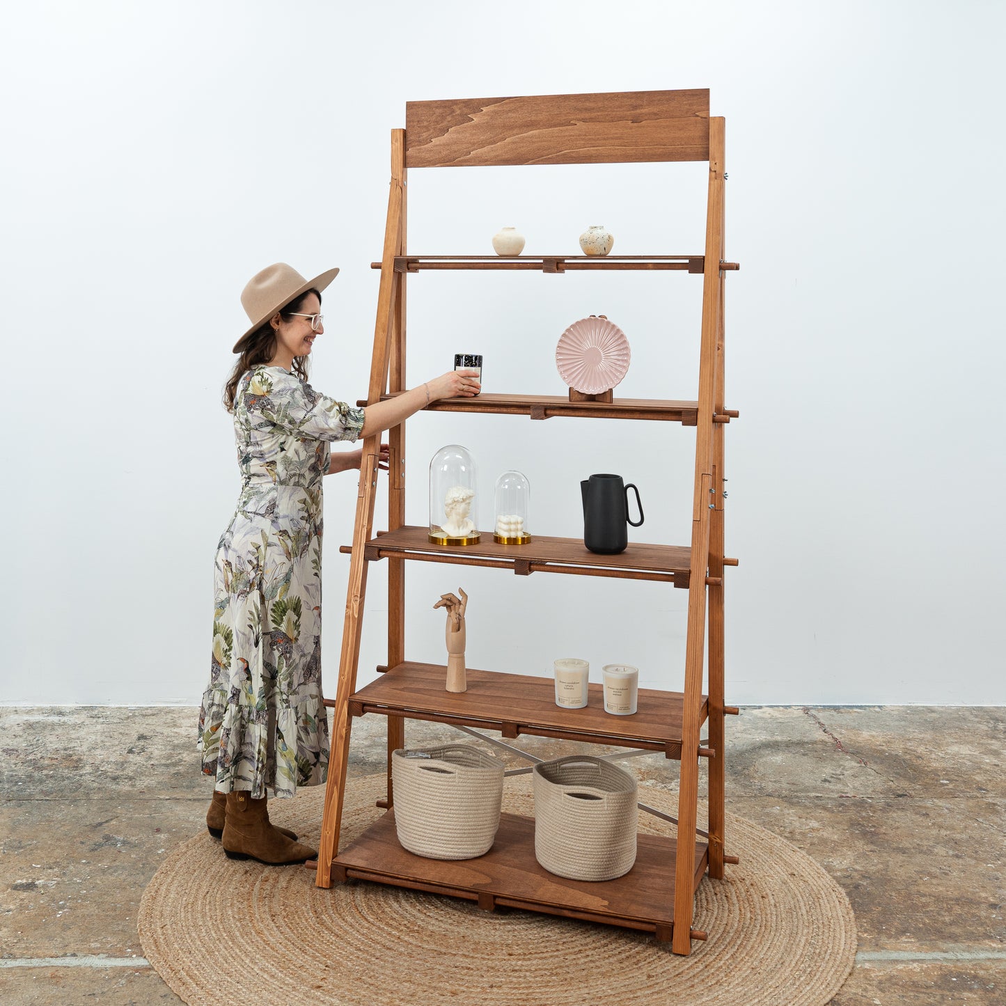 Étagère portative à dos vertical VS-05-CF | couleur café