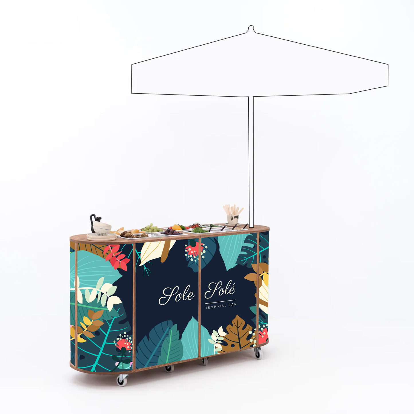 Grand comptoir ovale VC-28-W-ML | couleur personnalisée