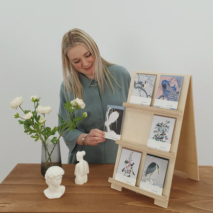 sustainable wood earring display for artisans and makers

