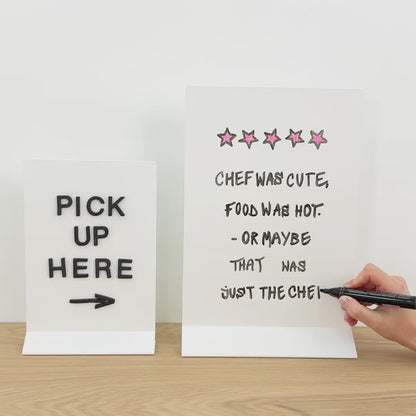 Magnetic Tabletop Rectangular Sign Board SAP-V-WT | white color