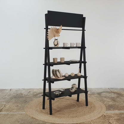 Portable A-frame shelving VS-03-BL | black color