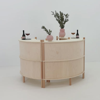 Nara Curved Checkout Counter Bundle | natural color