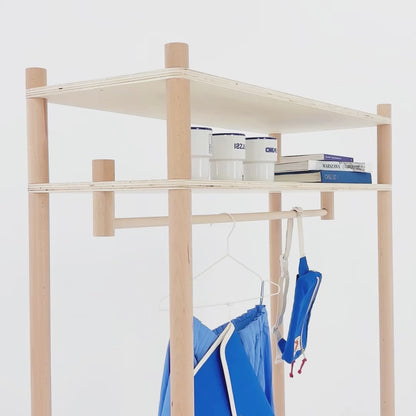 Collapsible Long-hang Garment Rack BR-01-NT | natural color