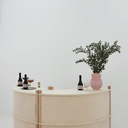 Nara Curved Checkout Counter Bundle | natural color
