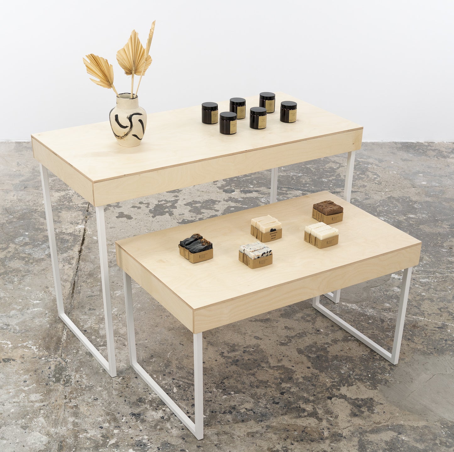 2 display tables SC-05-NT, foldable nesting tables