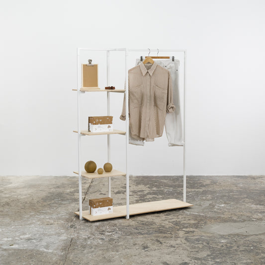 Retail portable garment rack with shelves SR-07 | boutique decor | fashion show