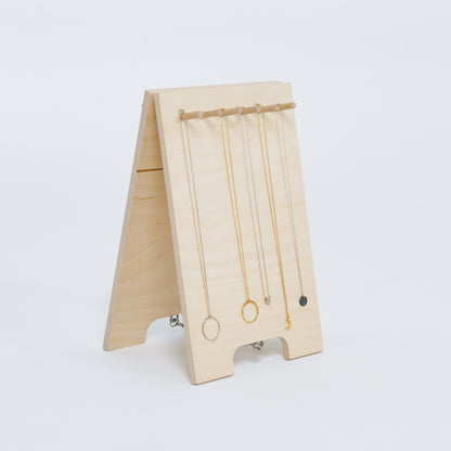 natural wooden necklace stand for jewelry displays

