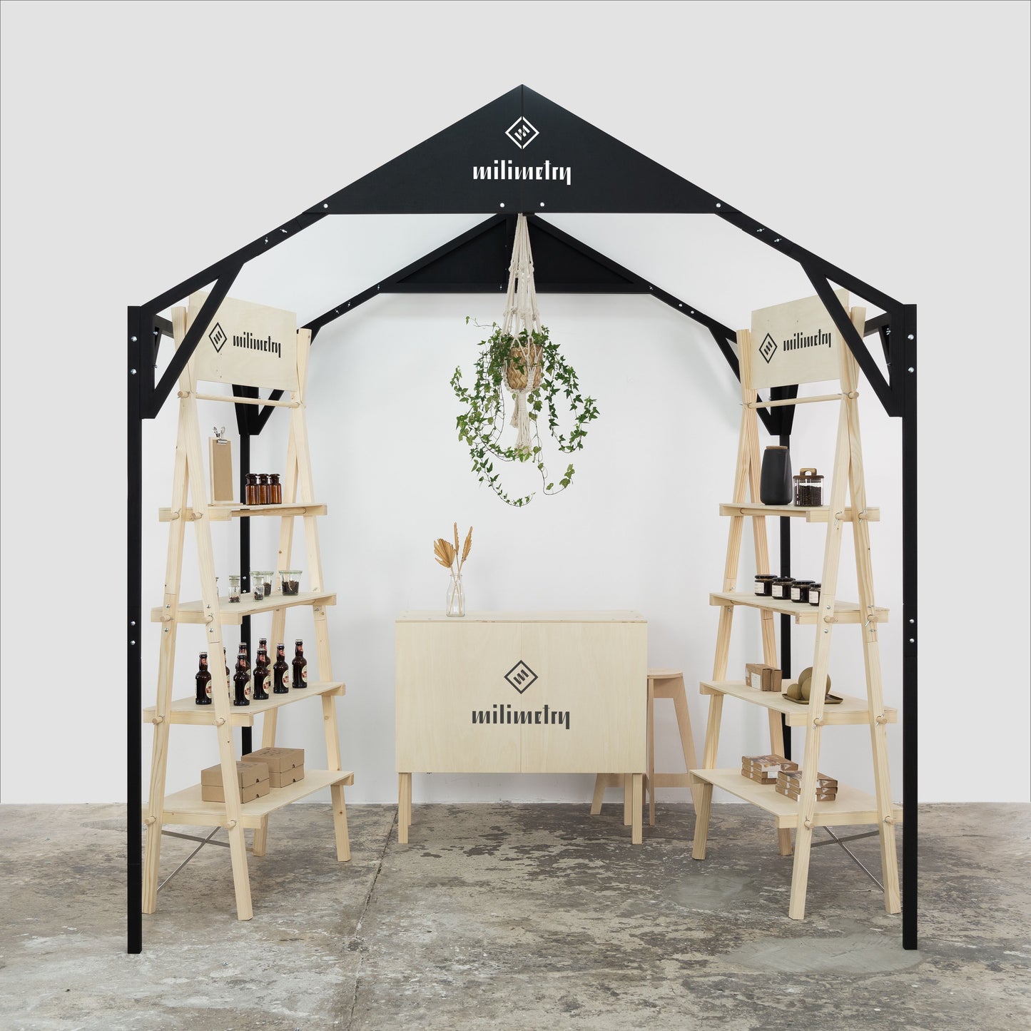 Trade show foldable wooden gazebo canopy VH-01, tent alternative, 6.5'x6.5', 8'x8', 10'x10' booth size