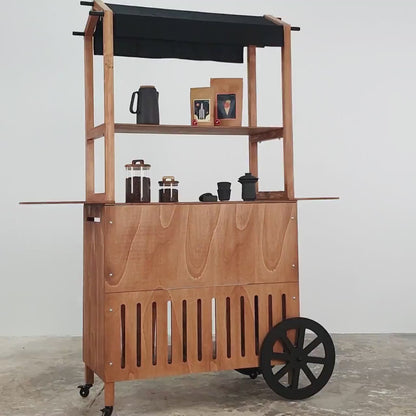 Display cart VC-11-W Coffee | collapsible portable vendor display with storage | Milimetry