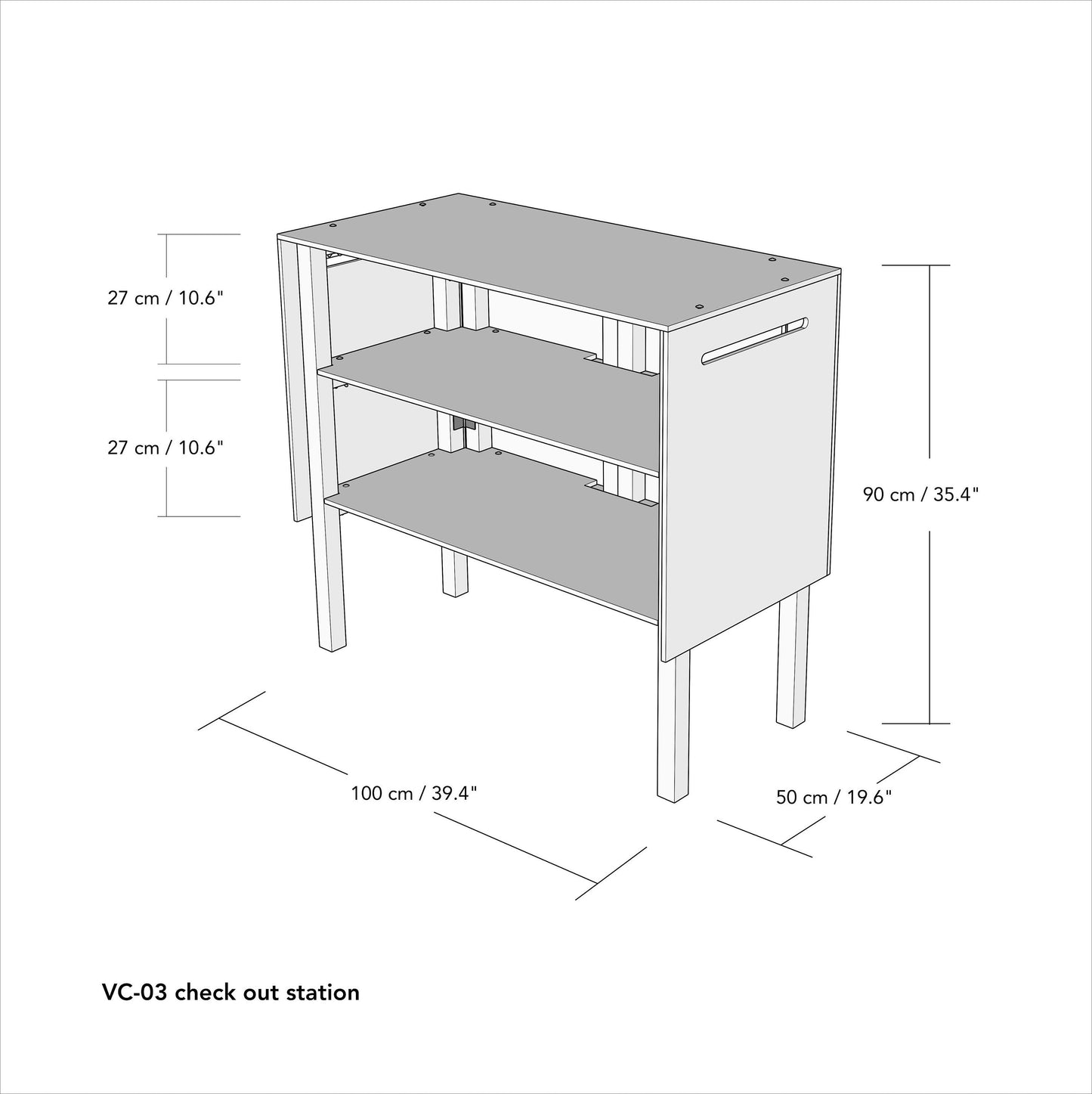 Special Edition Checkout Counter VC-03 | collapsible portable branded vendor display with storage | Milimetry