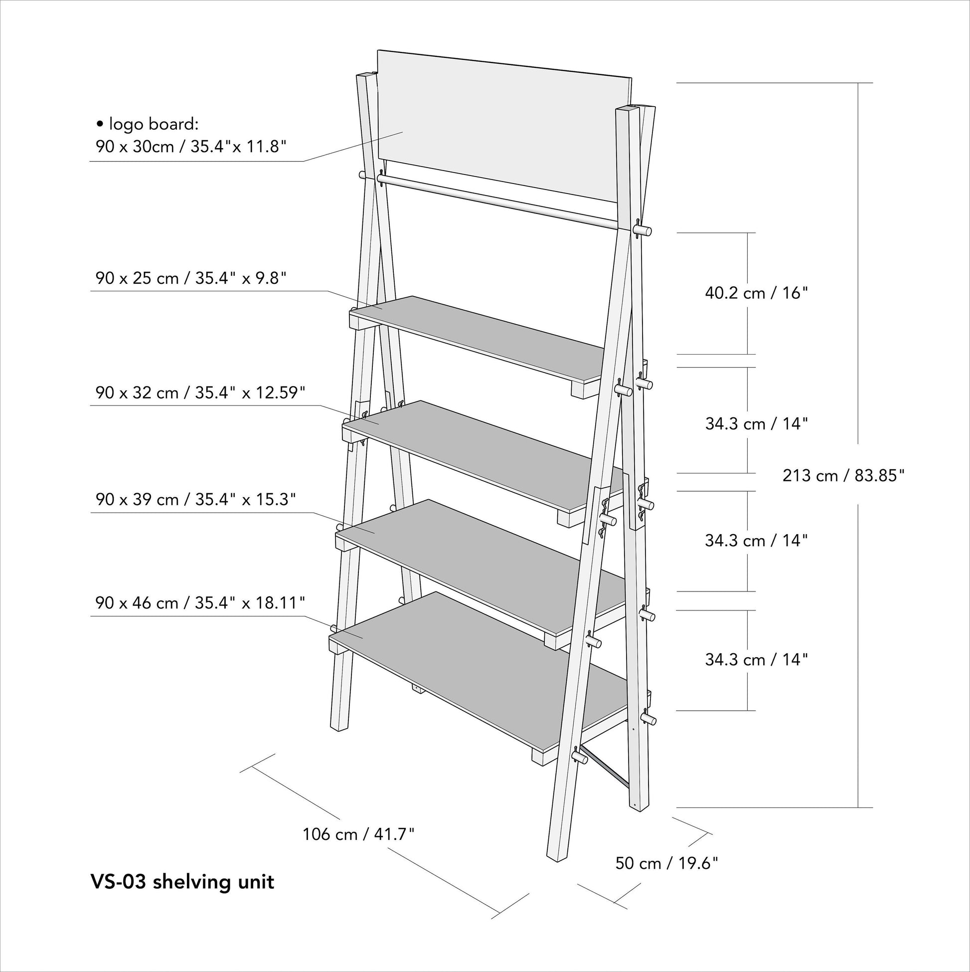 SET Glasgow: Checkout stand VC-08-W, shelving VS-03 and bar stool in coffee color | Milimetry