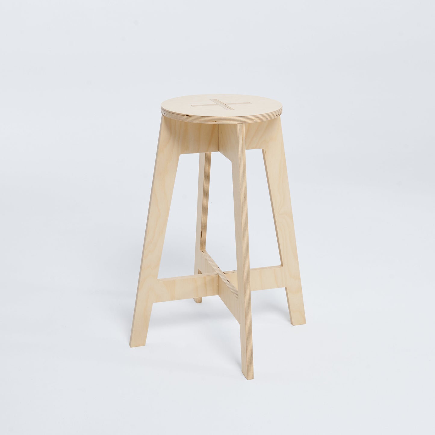 Bar stool counter high 63cm (24 3/4"), made of plywood, great for craft fairs, art studio, workshop, office or kitchen