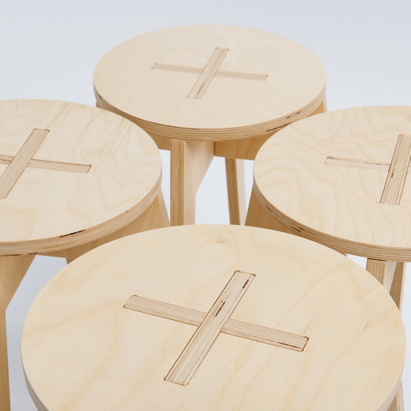 Modern plywood stool 45cm (17 3/4 ") high, great for craft fairs, studio, workshop, office