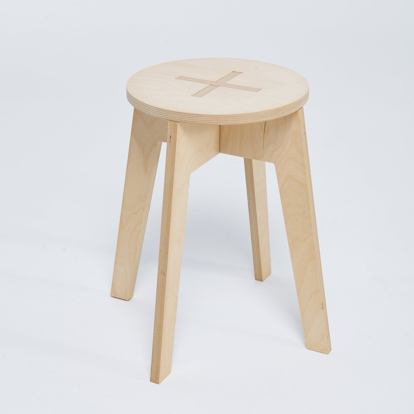 Modern plywood stool 45cm (17 3/4 ") high, great for craft fairs, studio, workshop, office