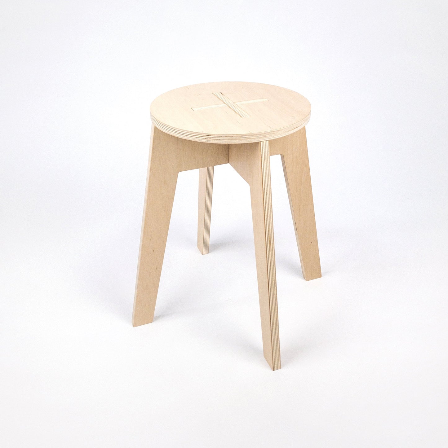 Modern plywood stool 45cm (17 3/4 ") high, great for craft fairs, studio, workshop, office