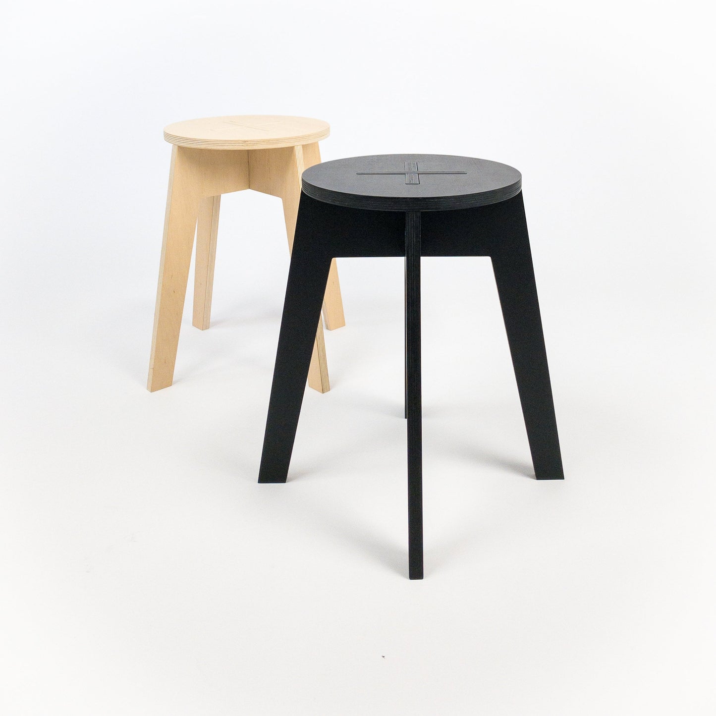 Modern plywood stool 45cm (17 3/4 ") high, great for craft fairs, studio, workshop, office