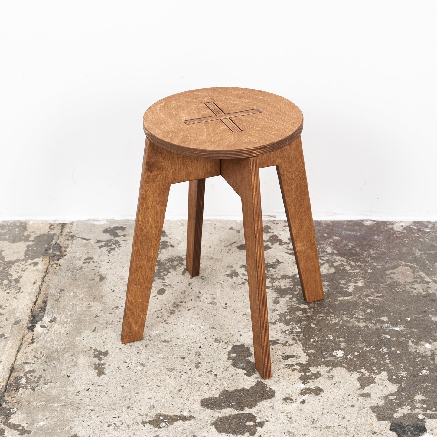 Modern plywood stool 45cm (17 3/4 ") high, great for craft fairs, studio, workshop, office