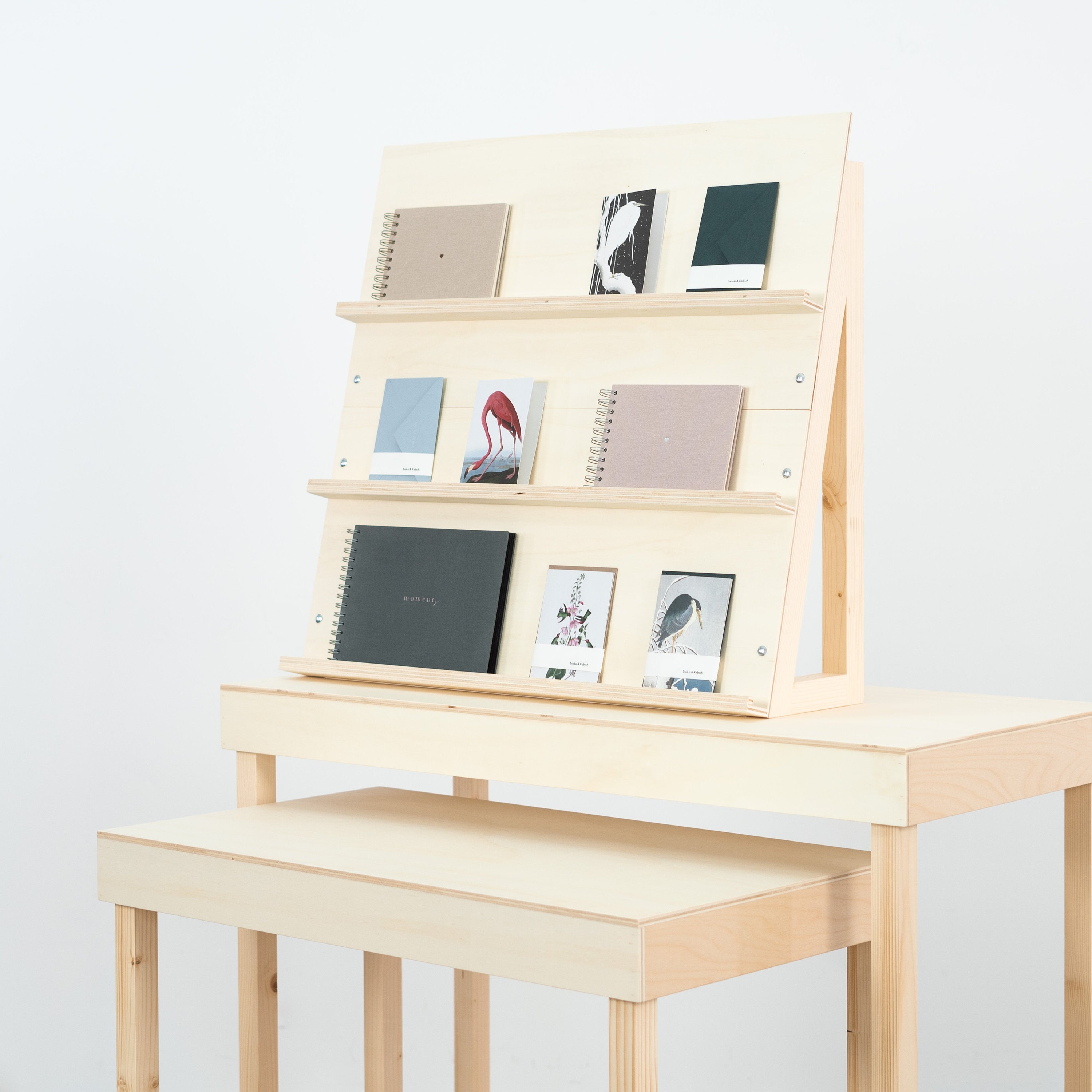 Wooden display stand for notebooks VAN-02-NT, books, planners, cards i ...