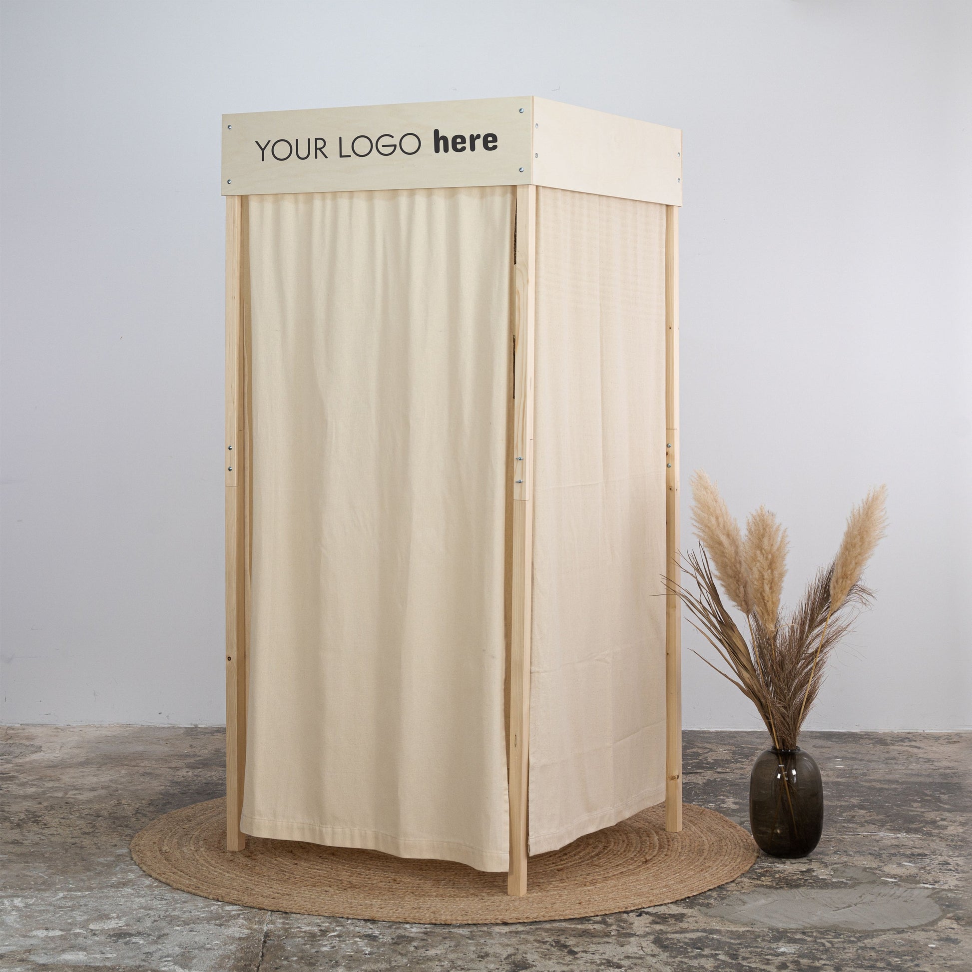 Collapsible Wooden Fitting Room VH-03-NT for trade shows