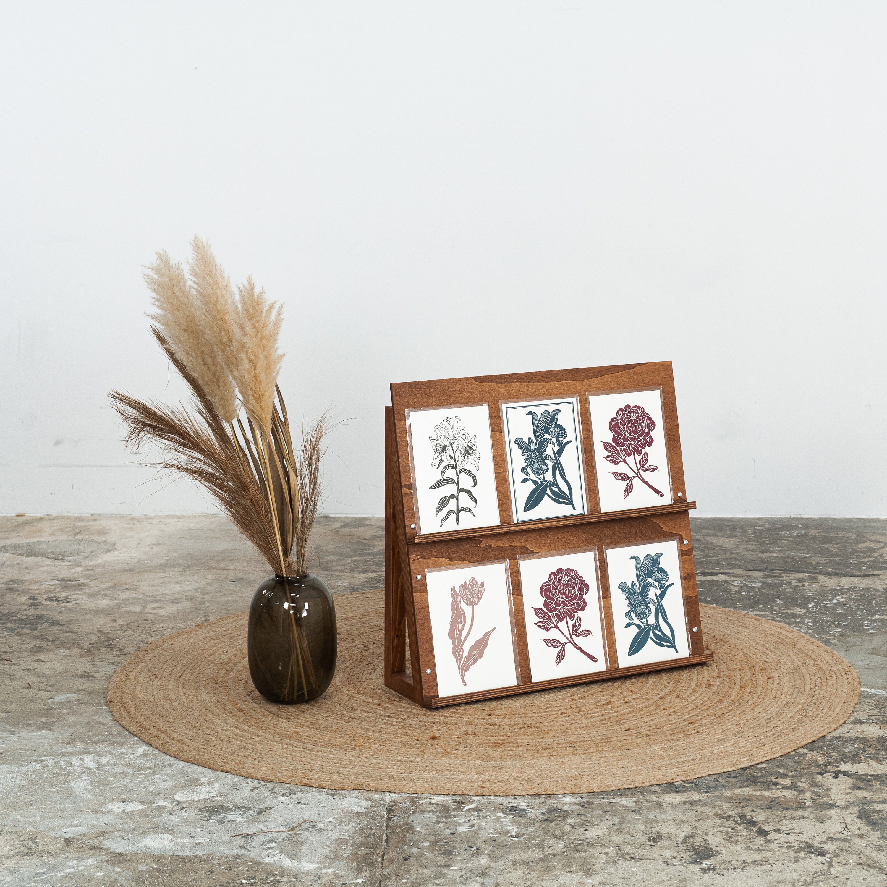 Wooden display stand for notebooks VAN-02-CF, books, planners, cards i ...