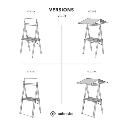 Vendor display stand VC-01-NT with front panel and sun canopy options